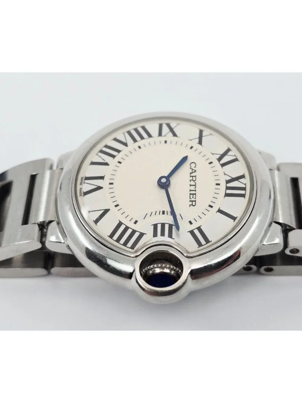 Cartier Ballon Bleu Roman Numeral 36mm Quartz Stainless Steel Wrist Watch 3005